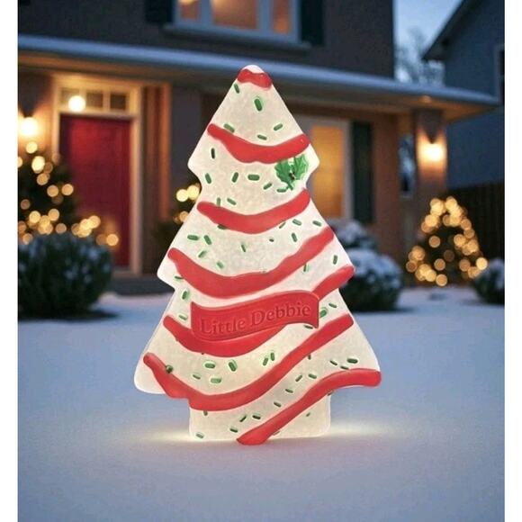 Little Debbie Christmas Tree Cake Blow Mold 22' LED Lighted NEW - Picture 6 of 7